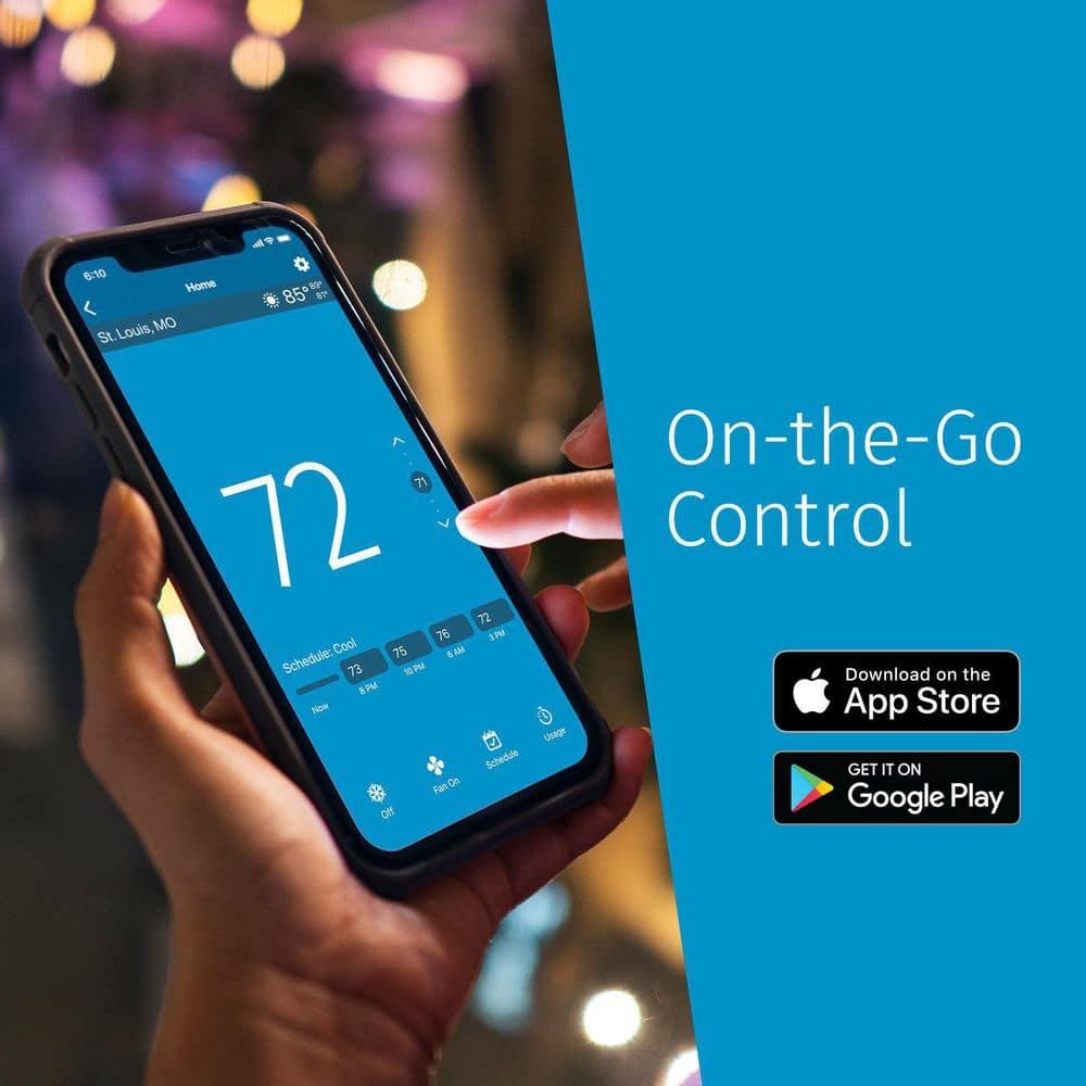 Sensi Touch 2 Black Programmable Smart Thermostat with LCD Display