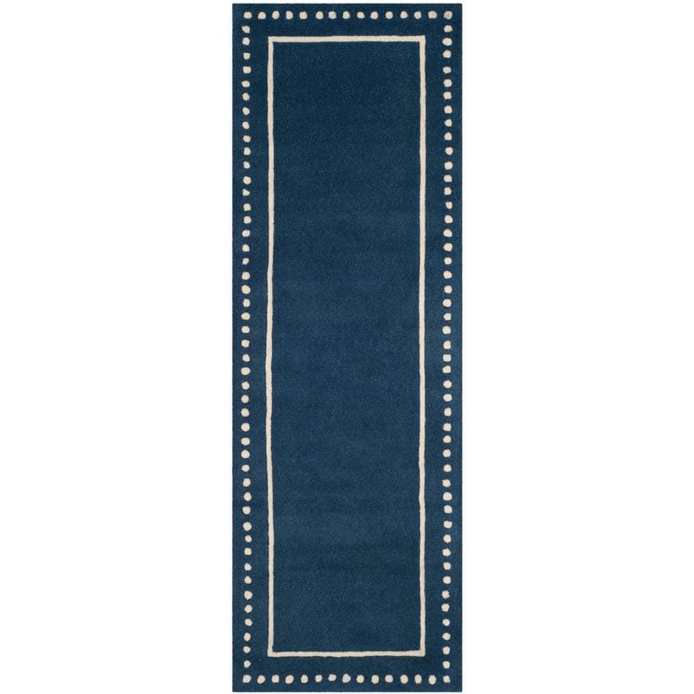 Bella BEL151 Hand Tufted Runner Rug - Navy Blue/Ivory - 2'3"x21' - Safavieh.