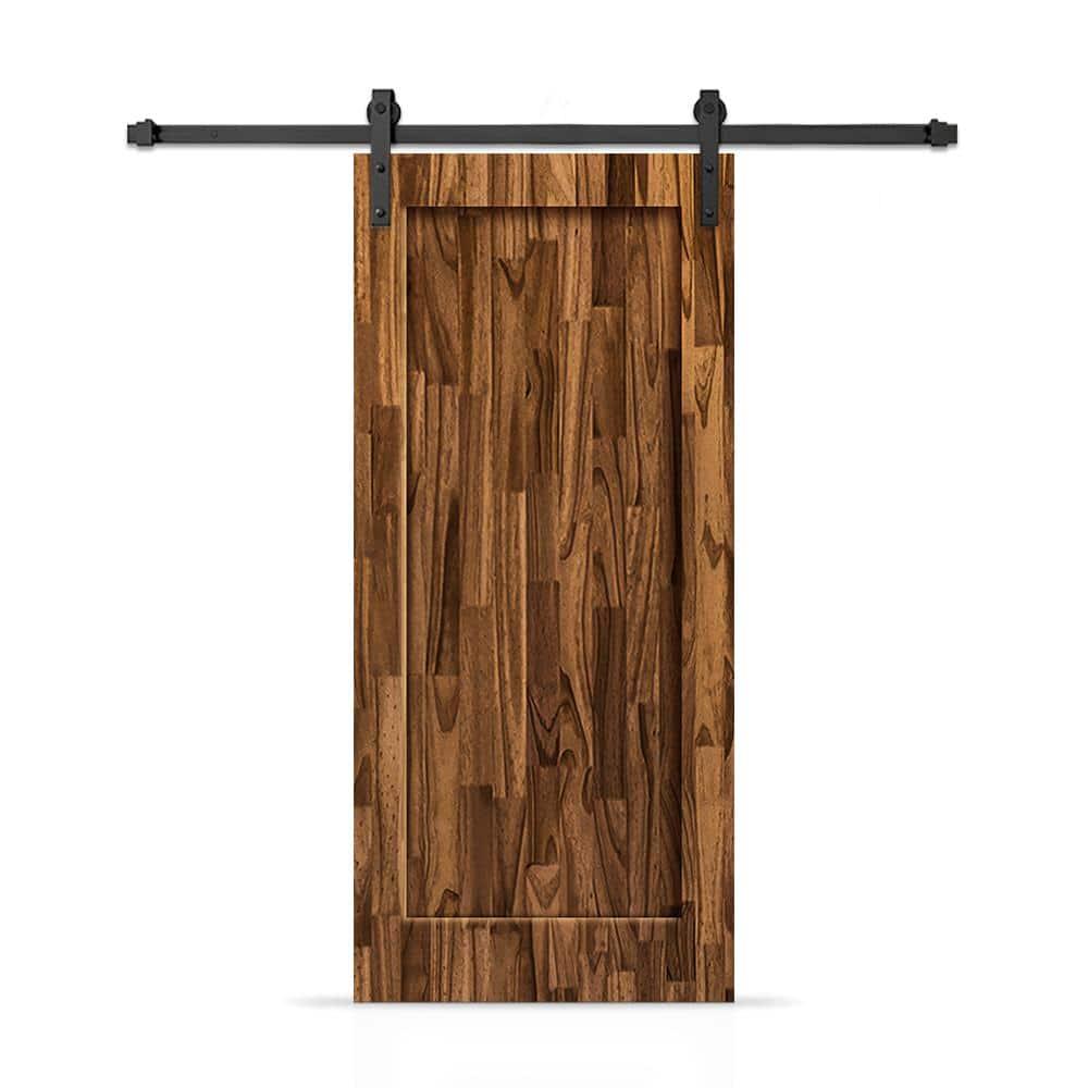 Calhome 84'' Solid Wood Paneled Painted without Installation Hardware Kit Barn Door