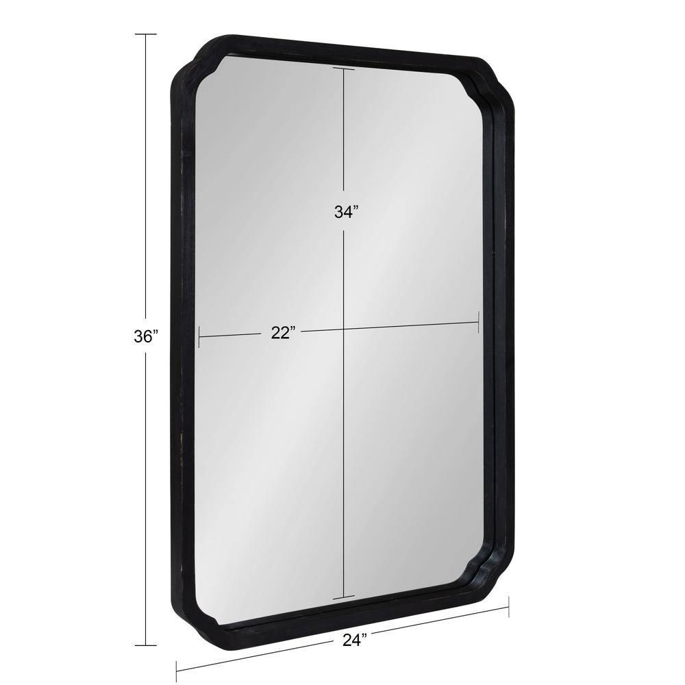 Kate & Laurel All Things Decor 24"x36" Marston Farmhouse Rectangle Wall Mirror Black: Modern Wood Frame, No Assembly Required