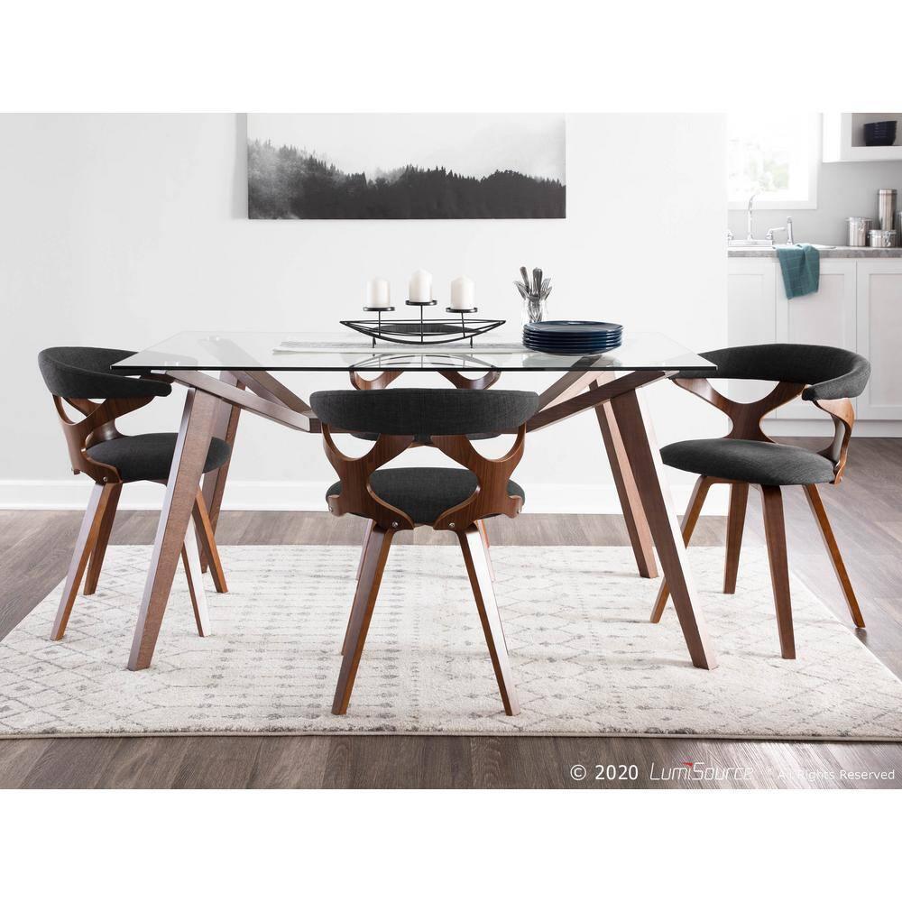 LumiSource Walnut Wood, Charcoal Fabric Gardenia Chair