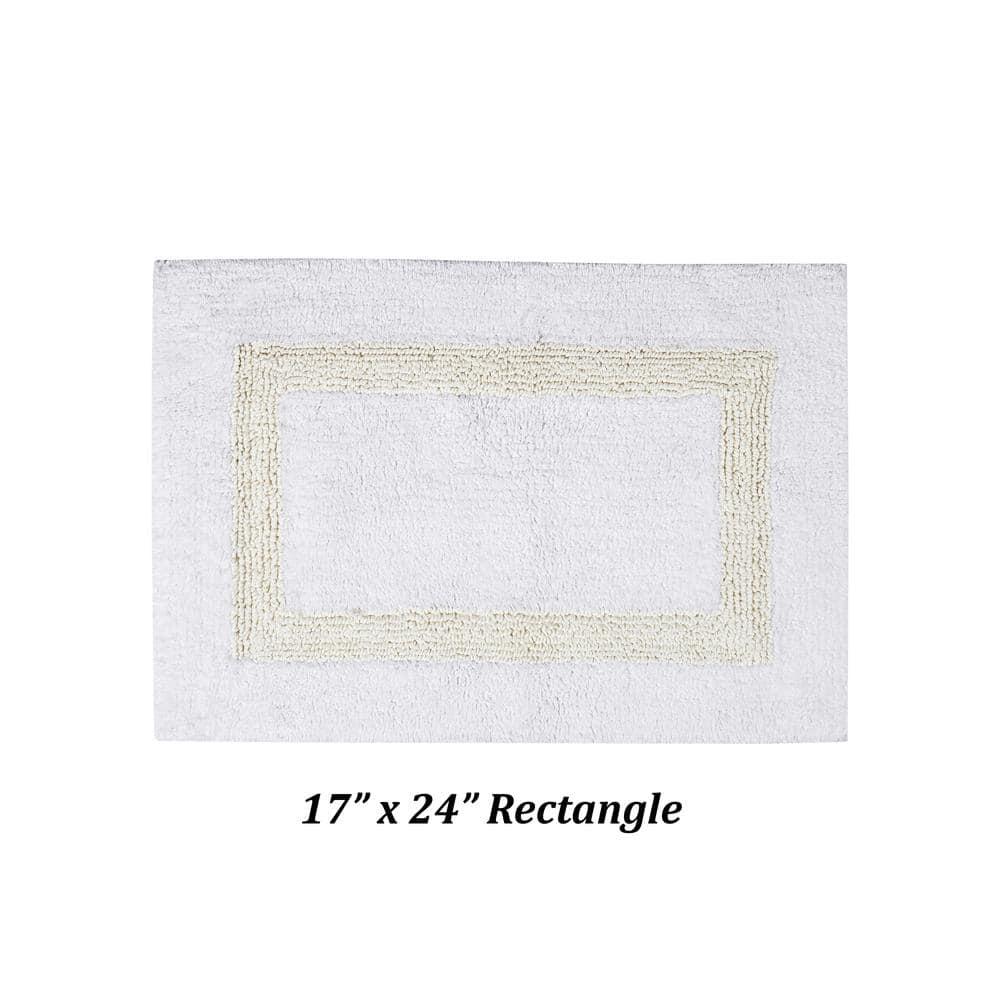 Better Trends Hotel 100% Cotton 17" x 24" Bath Rug - White/Ivory
