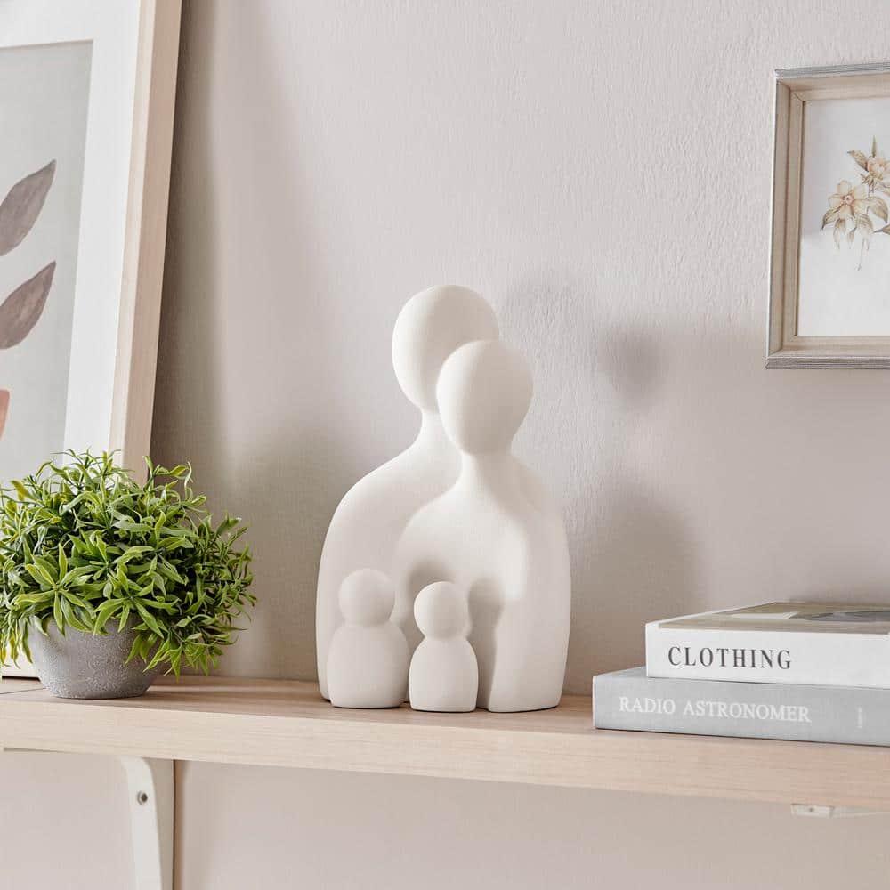 Wrought Studio™ Hans Cream Abstract Nesting Three Piece Family Of 4 Decorative Accent Matte Ceramic Sculpture Figure Set