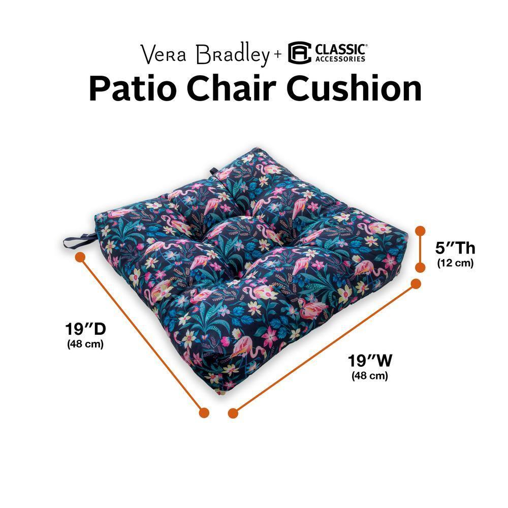 Vera Bradley Vera Bradley by Classic Accessories Water-Resistant Patio Chair Cushions (Set of 2)