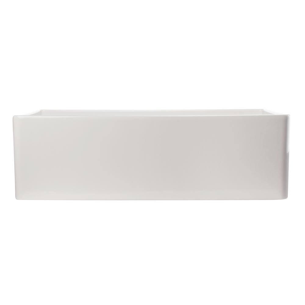 Alfi Brand 34.8'' L Farmhouse / Apron Single Bowl Fireclay Kitchen Sink AB533-W