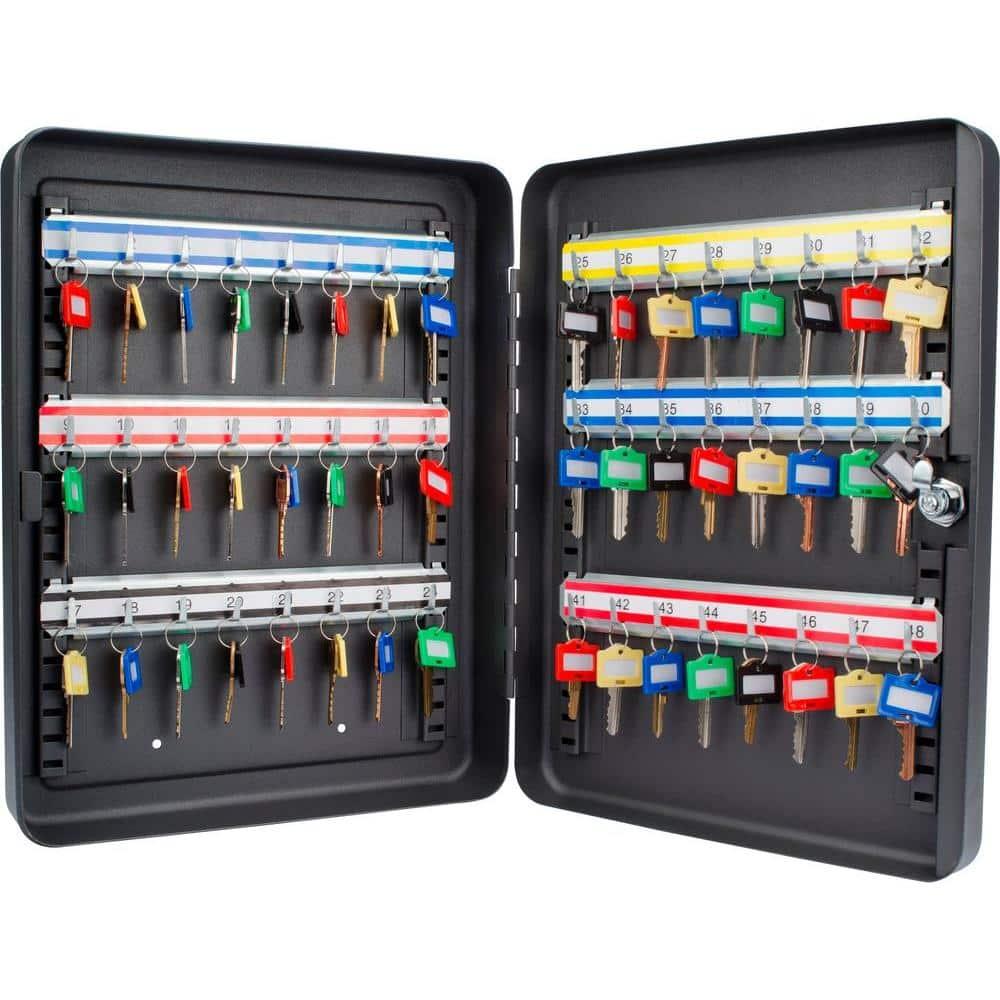 Barska Adjustable Key Cabinet Lock Box with Colorful Key Tag Labels - 48 Position - Key Lock