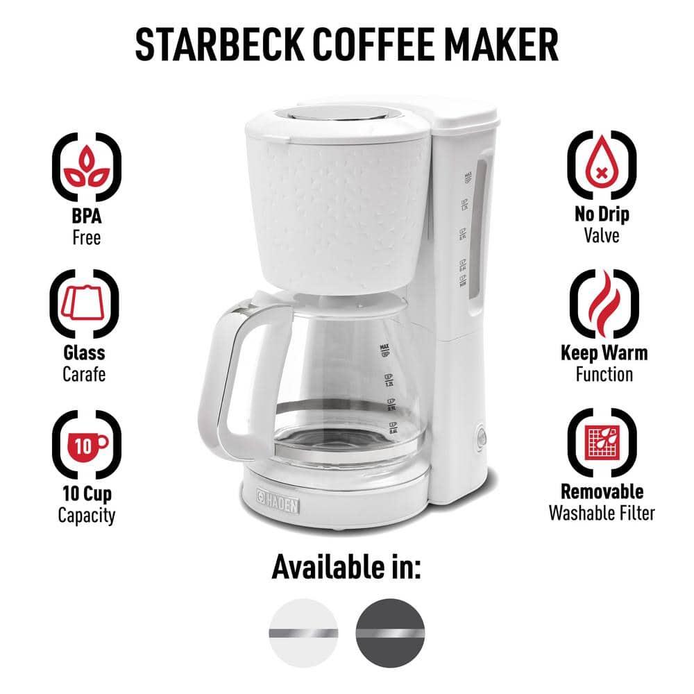 HADEN Starbeck White Drip Coffee Maker