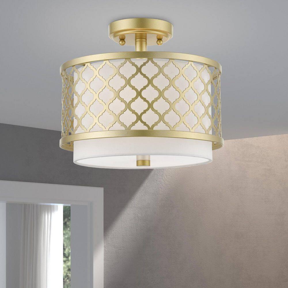 Livex Lighting Arabesque 2 - Light Semi-Flush Mount in  Soft Gold