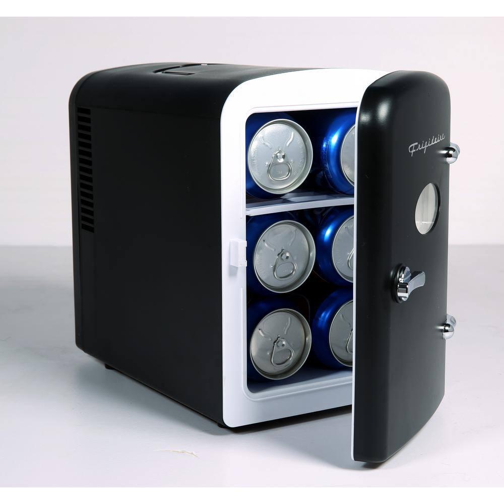 Frigidaire, 6 Can/4L Mini Personal Retro Fridge Cooler, EFMIS229, Black