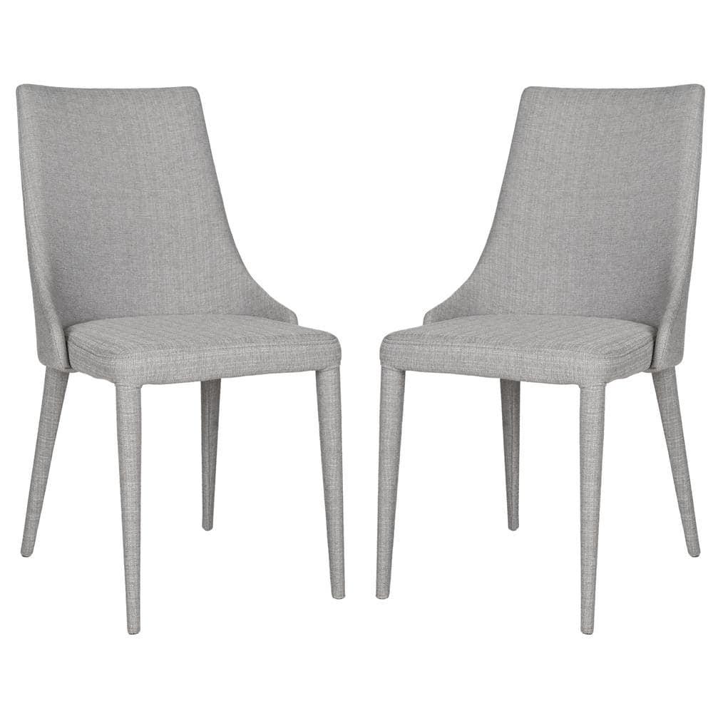 Summerset 19" H Leather Side Chair (Set of 2) - FOX2014 - Grey - Safavieh Couture