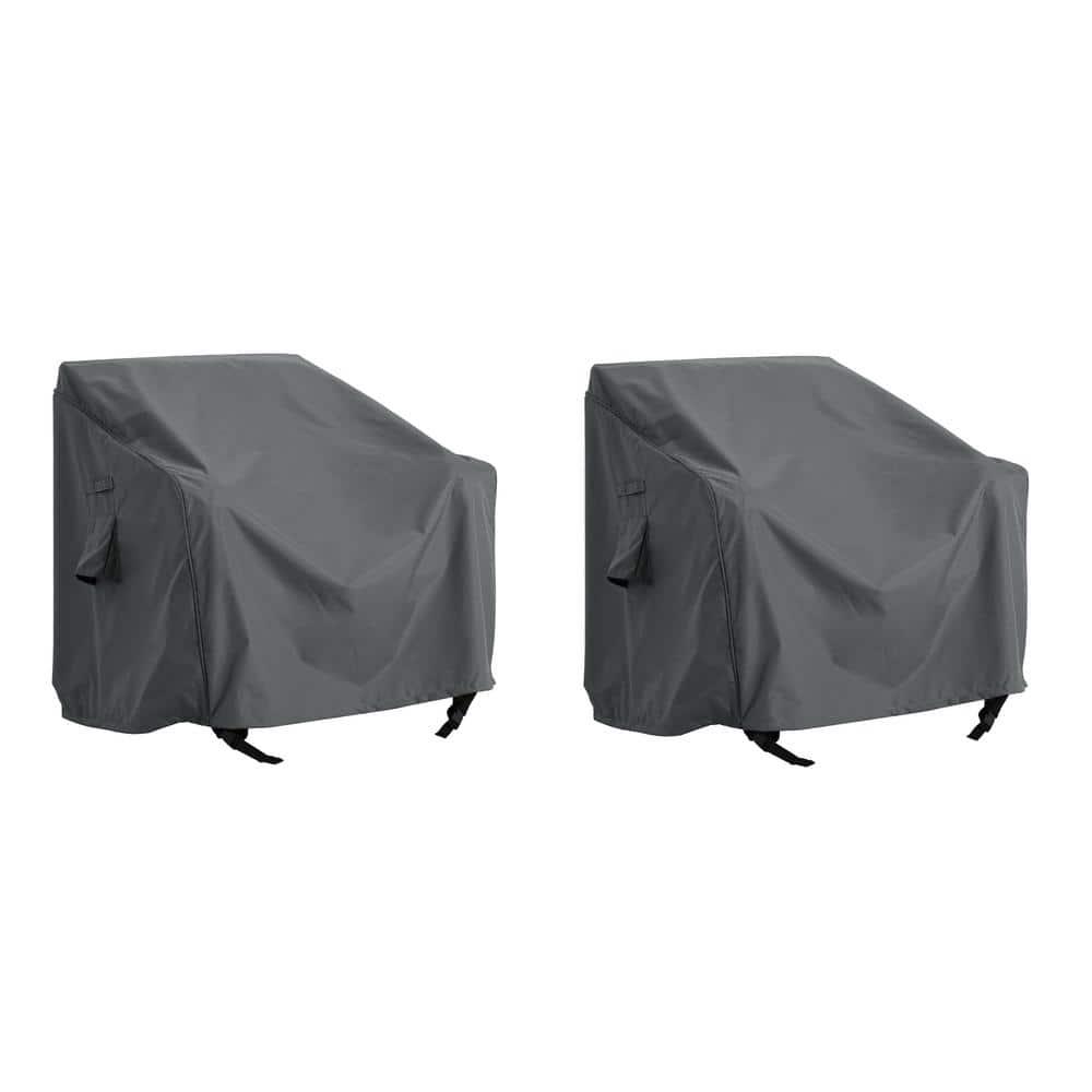GDF Studio Outdoor Club Chair Covers, Weather-Resistant, UV-Protected, Beige, Set of 2