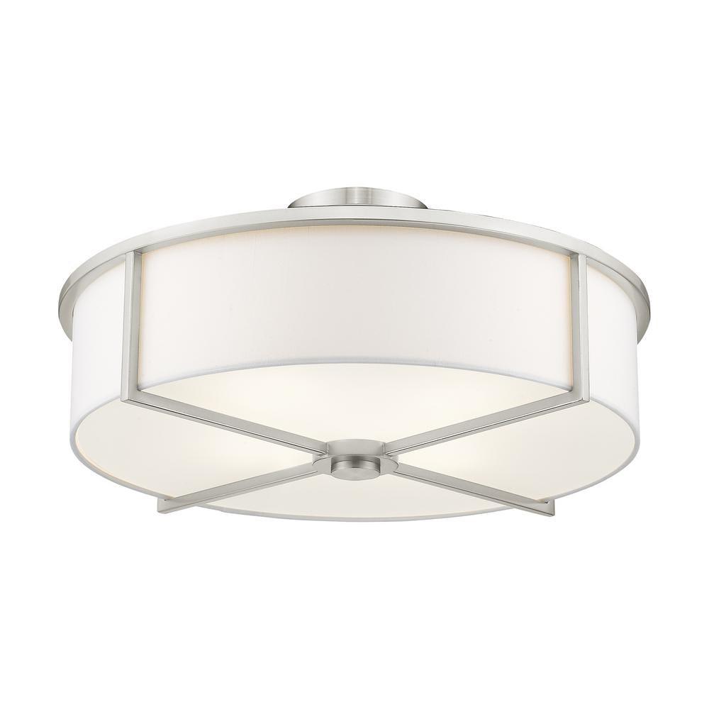 Livex Lighting Wesley 4 - Light Semi-Flush Mount in  Brushed Nickel