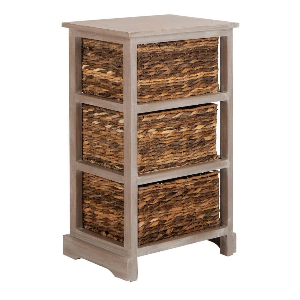 Halle Storage Side Table - AMH5738 - White Wash - Safavieh Couture