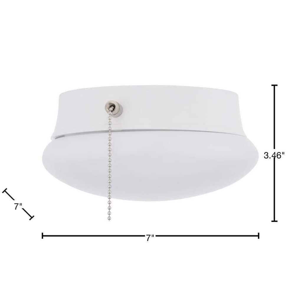 7 In. Bright White LED Ceiling Round Flushmount Easy Light with Pull Chain