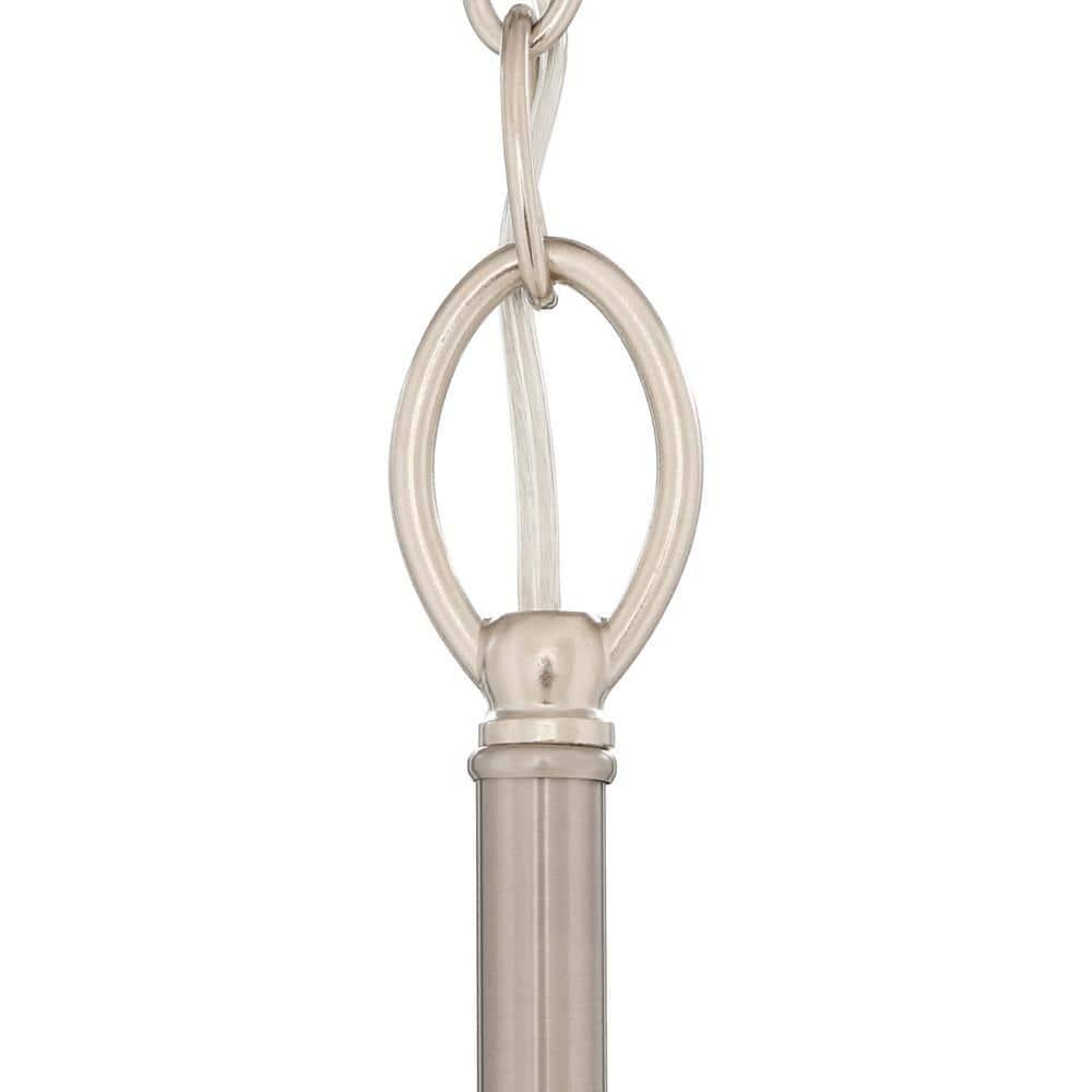 Design House 556639 Aubrey Transitional 5-Light Indoor Chandelier Dimmable Frosted Glass for Entryway Dining Room Foyer, Satin Nickel