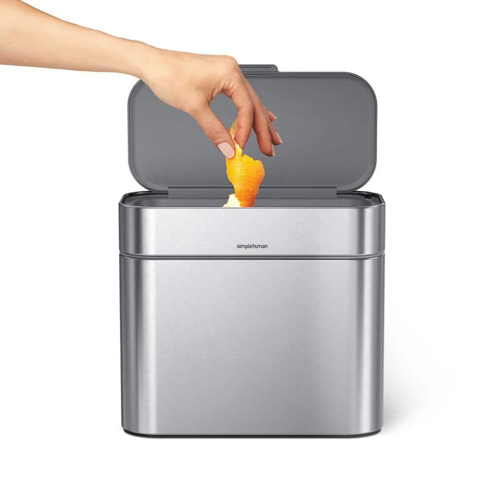 Simplehuman 4 Liter Compost Caddy, Brushed Stainless Steel