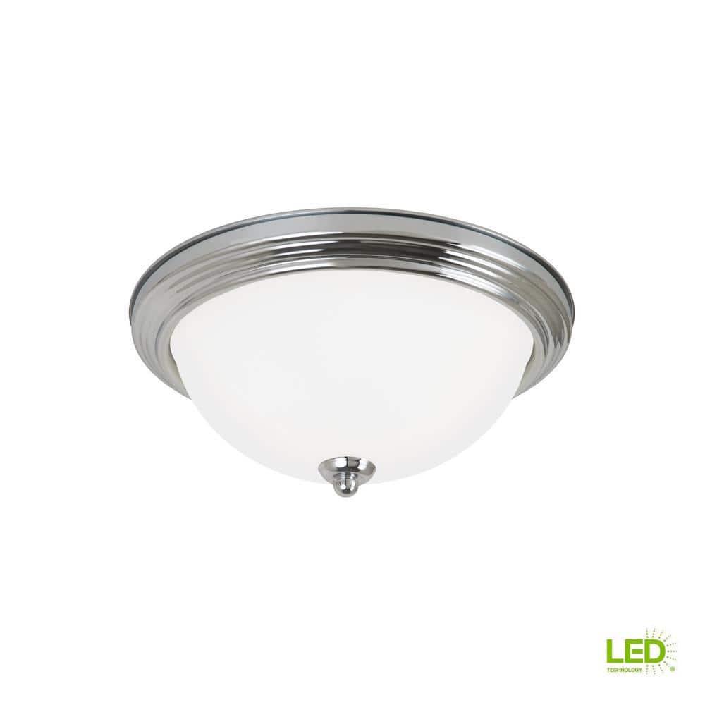 Ceiling Flush Mount 1-Light Chrome Flush Mount with LED Bulb
