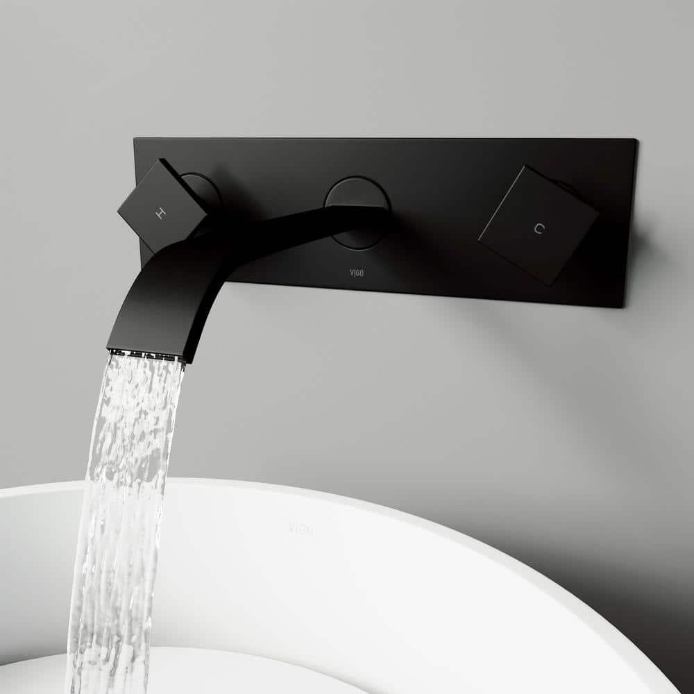 Titus 11" W Two Handle WaterSense Wall Mount Bathroom Faucet
