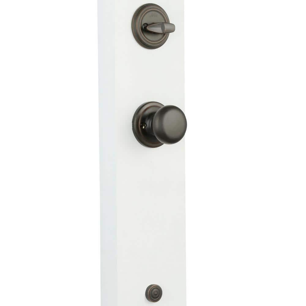 Hawthorne Handleset with Single Cylinder Deadbolt and Juno Door Knob and Rosette