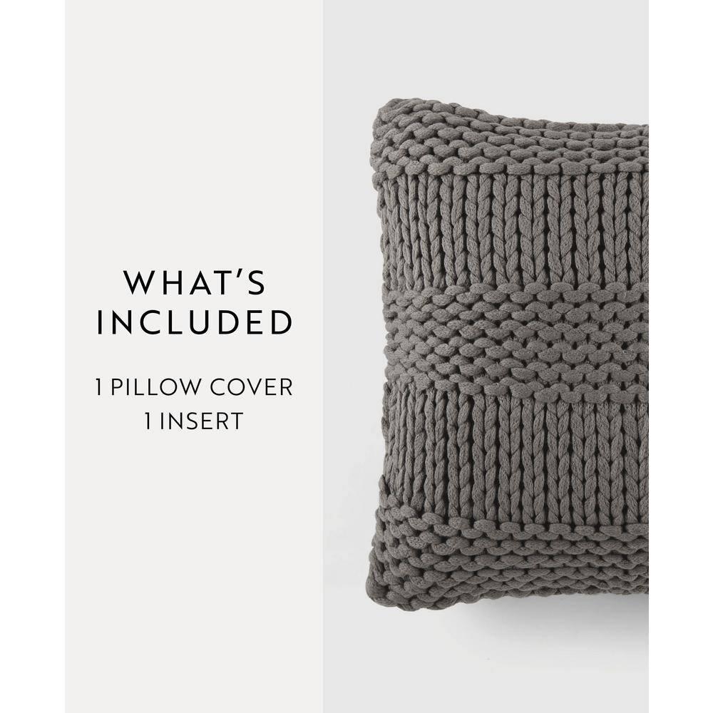 Becky Cameron Cozy Chunky Knit Acrylic Decor Throw Pillow