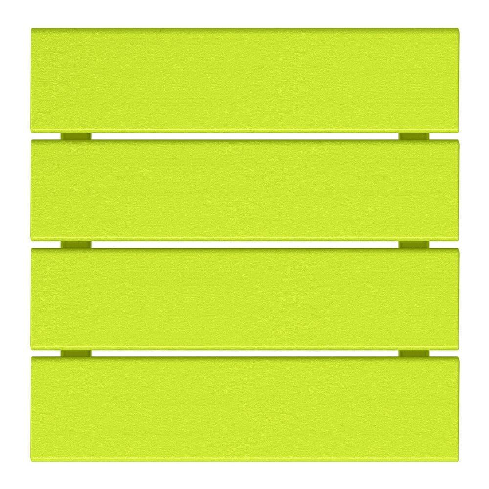 Polytrends  Laguna Hdpe All Weather Outdoor Patio Square Side Table Lime