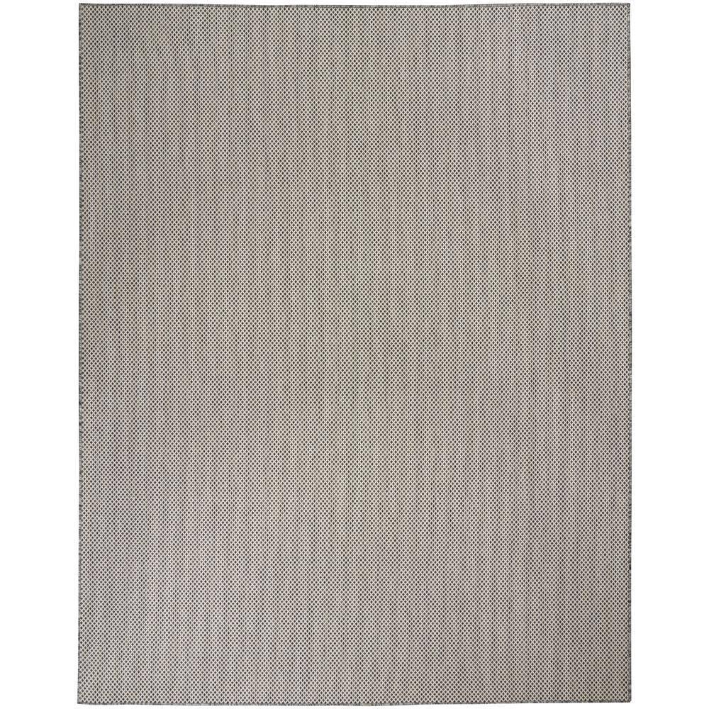 Nourison Courtyard 9' x 12' Ivory Charcoal All-over design Indoor/Outdoor Rug