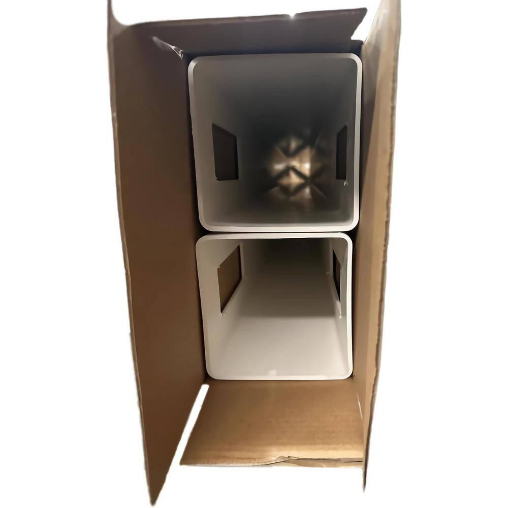 Vinyl Garden Line Fence Post, for 6ft (72" W x 72" H) Height,Caps Included Vinyl White (5" W x 95" H), Set of 2
