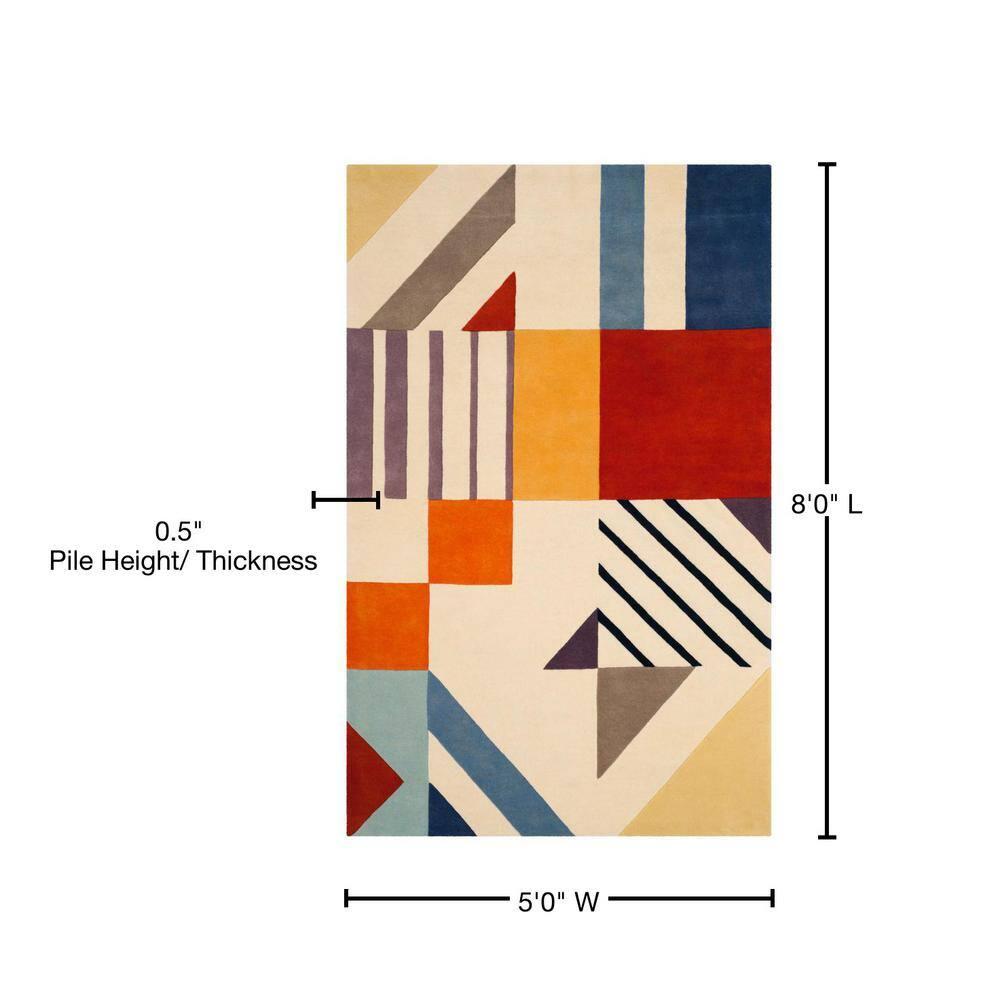 Fifth Avenue FTV120 Hand Tufted Area Rug - Ivory/Multi - 5'x8' - Safavieh.