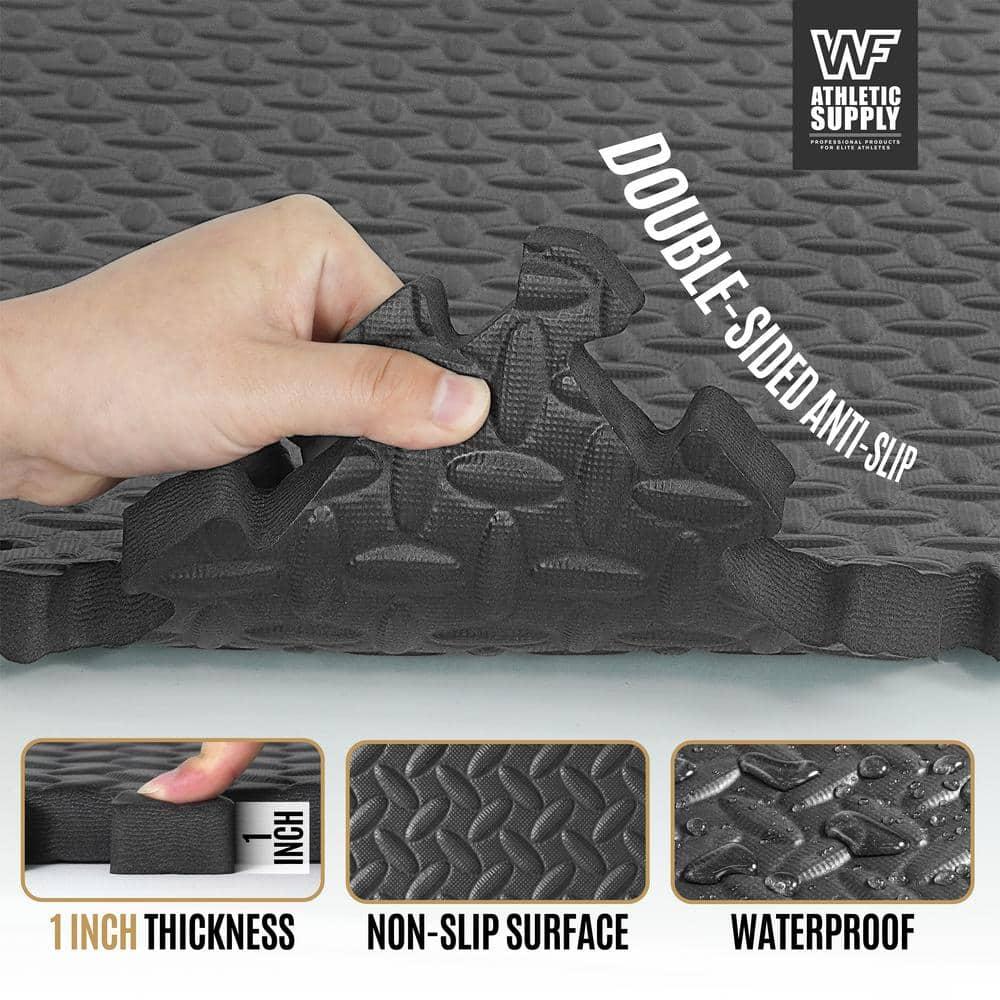 CAP Interlocking Exercise Foam Mats, 24 SQ.FT Diamond, TATAMI, T-Pattern 1-Inch Thickness Tiles