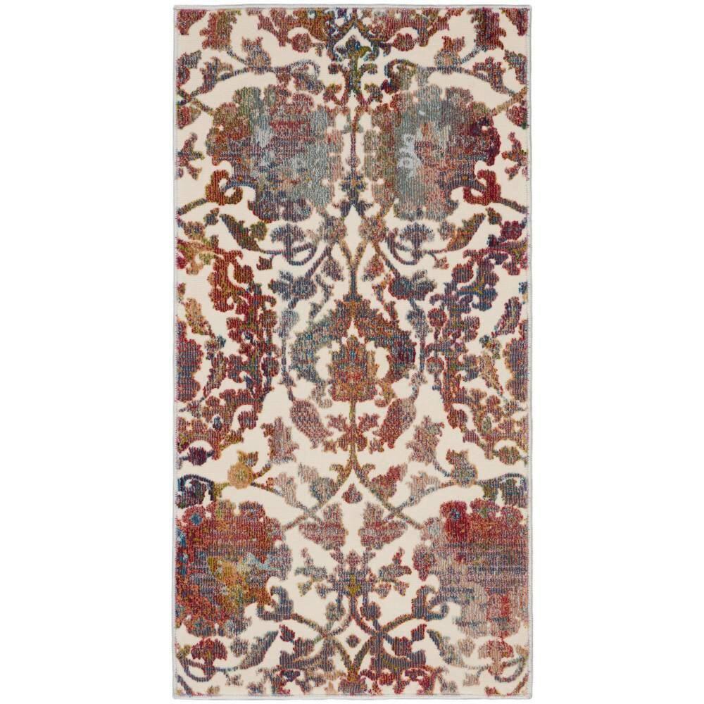 Nourison Global Vintage GLB06 Indoor only Area Rug - White/Multi 2' x 4'