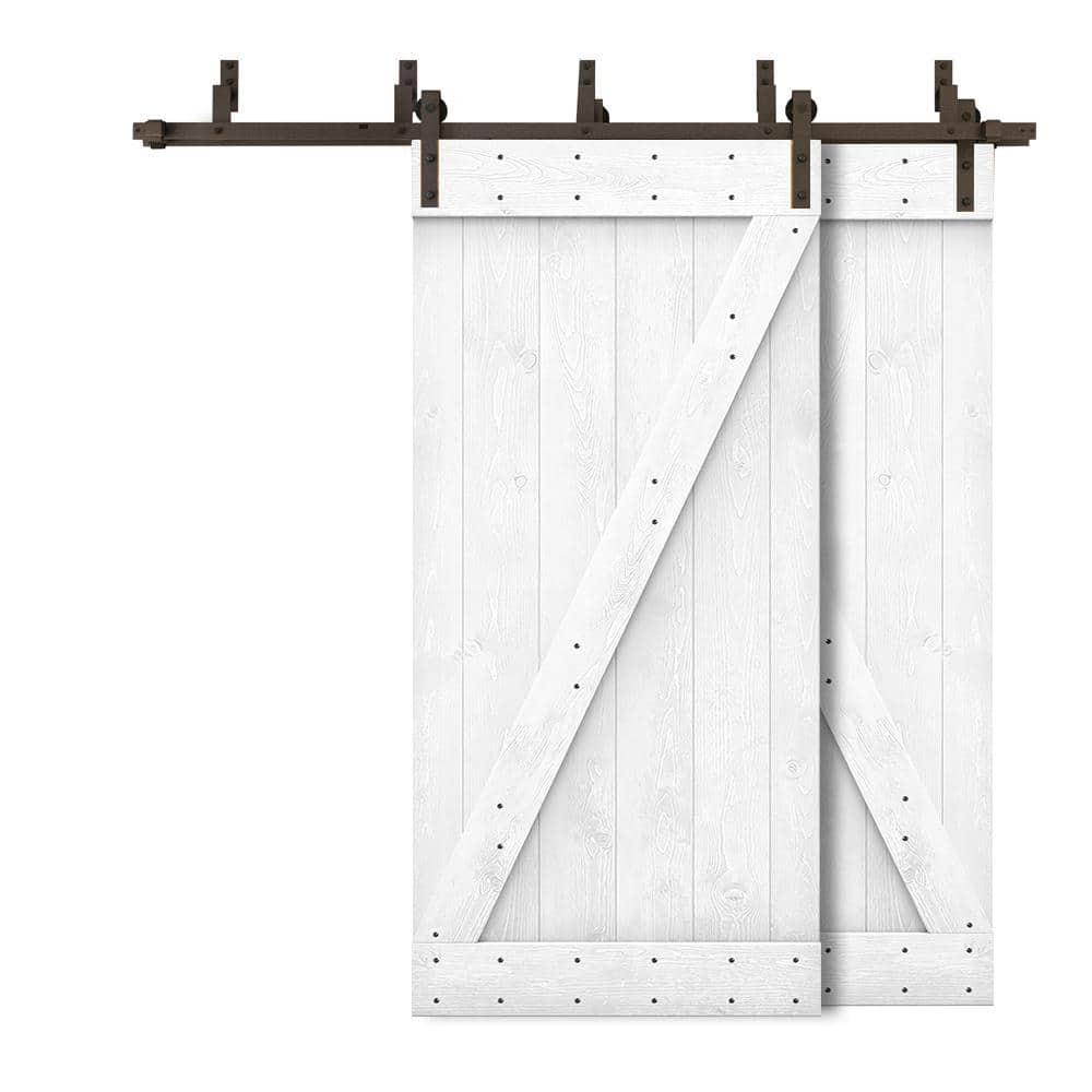 Calhome 84'' Solid Wood Paneled Painted with Installation Hardware Kit Barn Door