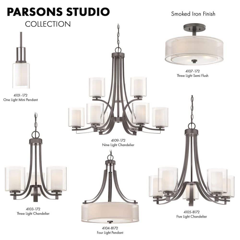 Minka Lavery - Parsons Studio - 3 Light Semi-Flush Mount in Transitional Style -