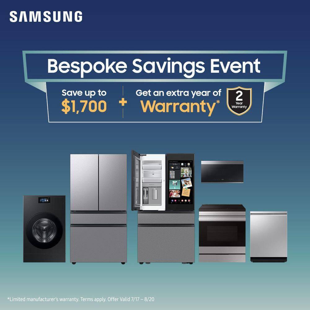 Samsung Samsung Bespoke AI Laundry Hub 4.6 cu. ft. Single Unit Washer and 7.6 cu. ft. Gas Dryer WH46DBH500GVA3