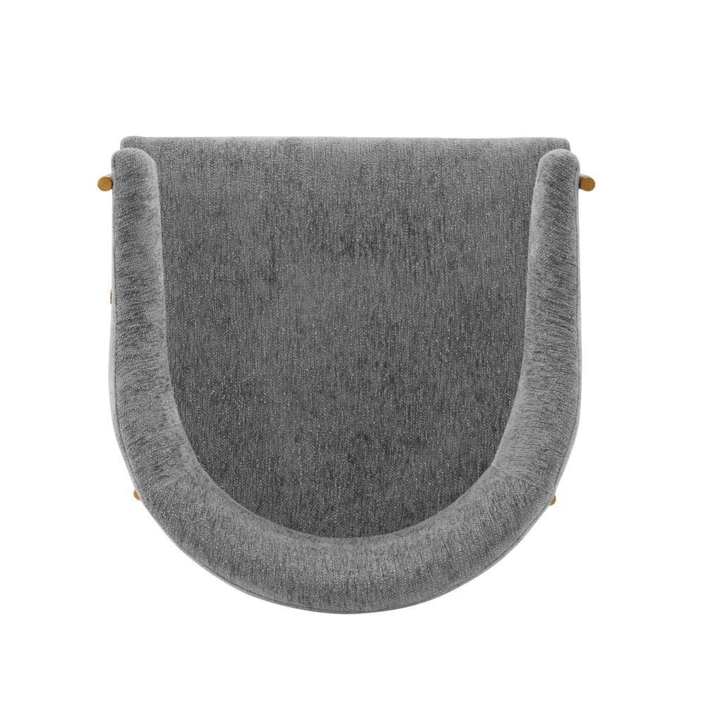 Set of 2 Lia Modern Boucle Dining Armchairs with Brushed Gold Accents - Manhattan Comfort