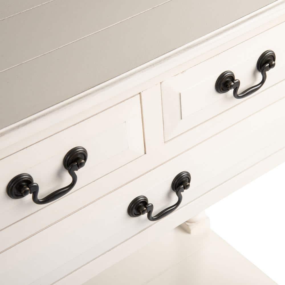 Primrose 3 Drawer Console Table - Distrssed White - Safavieh