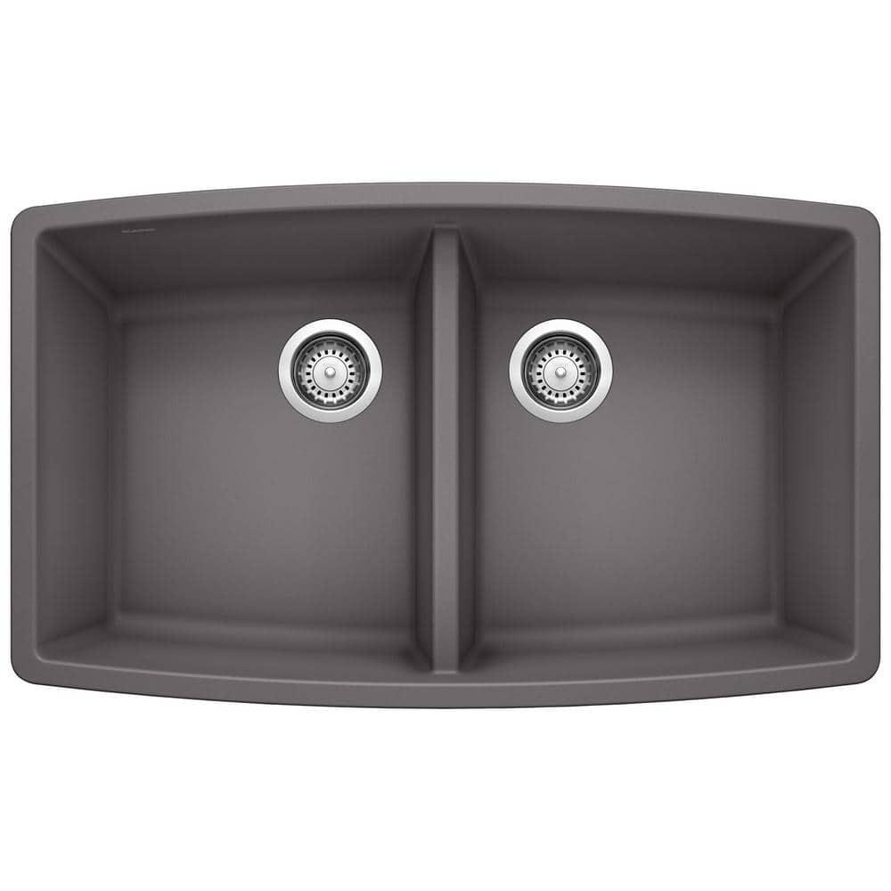 Performa SILGRANIT 33" 50/50 Double Bowl Undermount Kitchen Sink