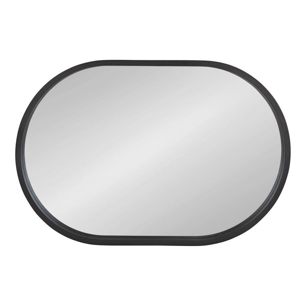 20" x 30" Travis Oval Wall Mirror Black - Kate & Laurel All Things Decor: Modern Style, MDF Frame, No Assembly Required