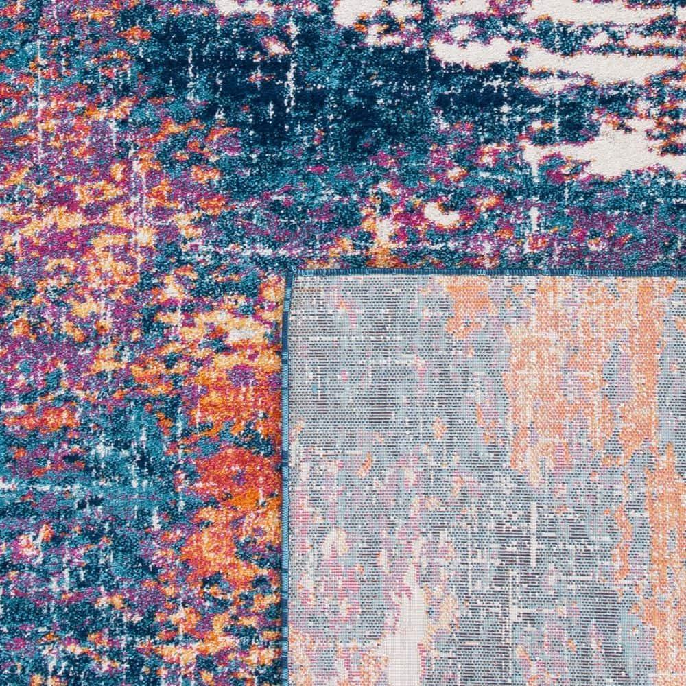 SAFAVIEH Evoke Frosina Abstract Area Rug, Navy/Orange, 4' x 6'