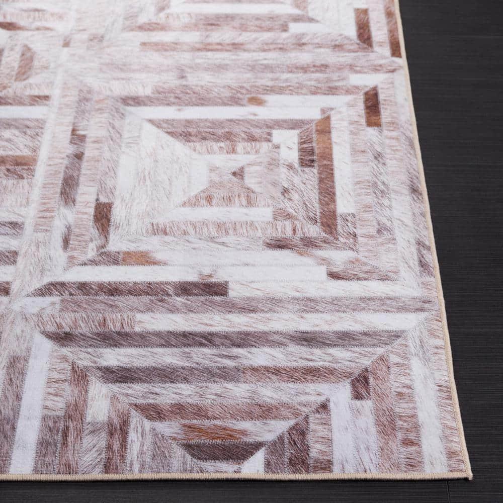 Faux Hide FAH549 Power Loomed Machine Washable Area Rug - Beige/Brown - 8'x10' - Safavieh.