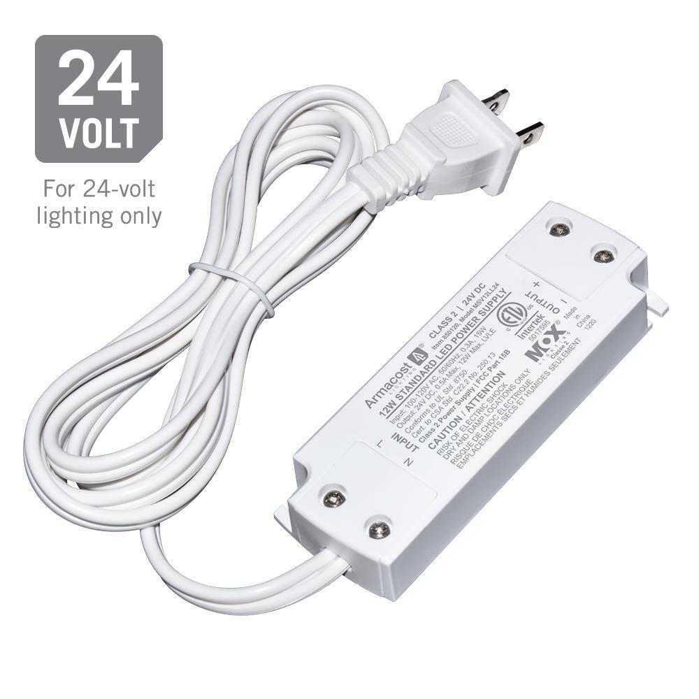 Armacost Lighting 850120 24 Volt LED Power Supply, 12 Watt, White 12 Watt 24 Volt