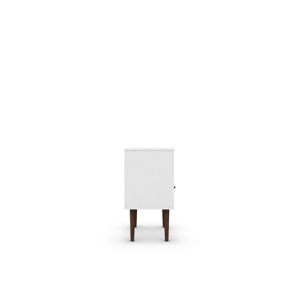 Liberty 1.0 Mid Century Modern Nightstand White - Manhattan Comfort: Bedside Table with Storage & Shelving