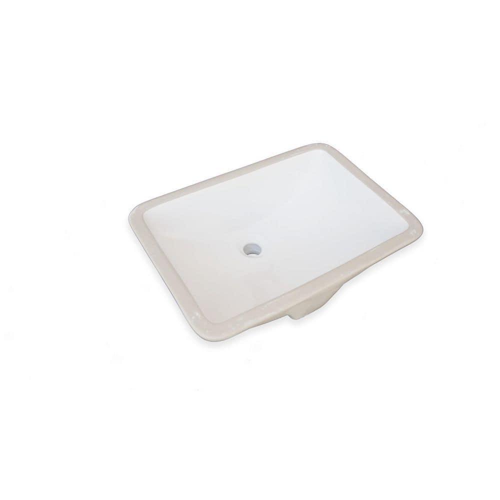 Wells Sinkware RTU2115-7W Wells Sinkware Rhythm Series 14.5'' Ceramic Rectangular Bathroom Sink with Overflow