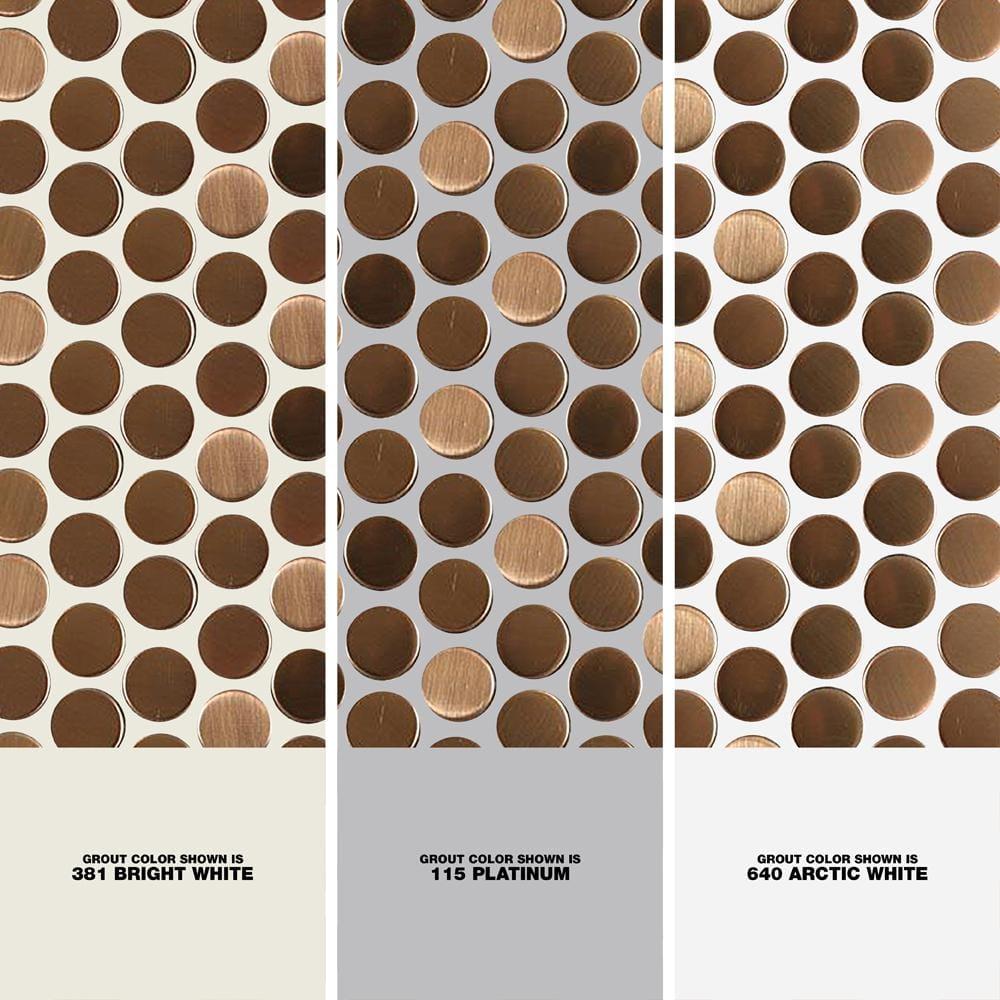 Stainless Steel 0.75" x 0.75" Stainless Steel Penny Round Mosaic Wall Tile