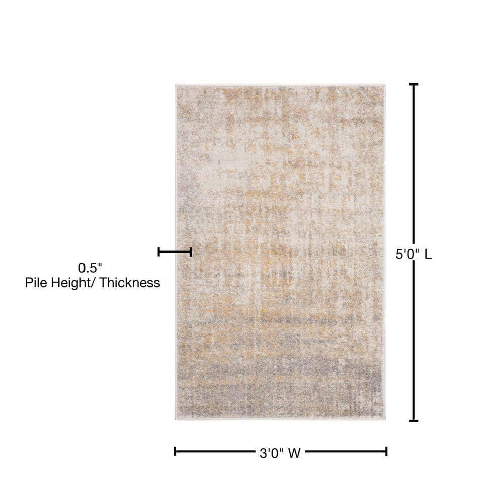 Adirondack ADR207 Machine Made Indoor Accent Rug - Creme/Gold - 3'x5' - Safavieh