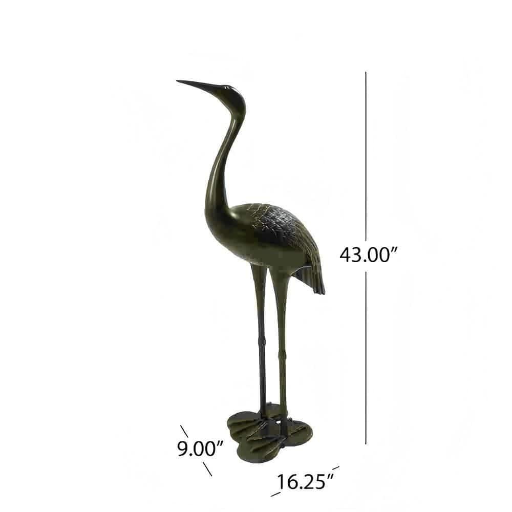 Rosecliff Heights Outdoor Aluminum Crane Garden Statue  (Set Of 2) (Set of 2)
