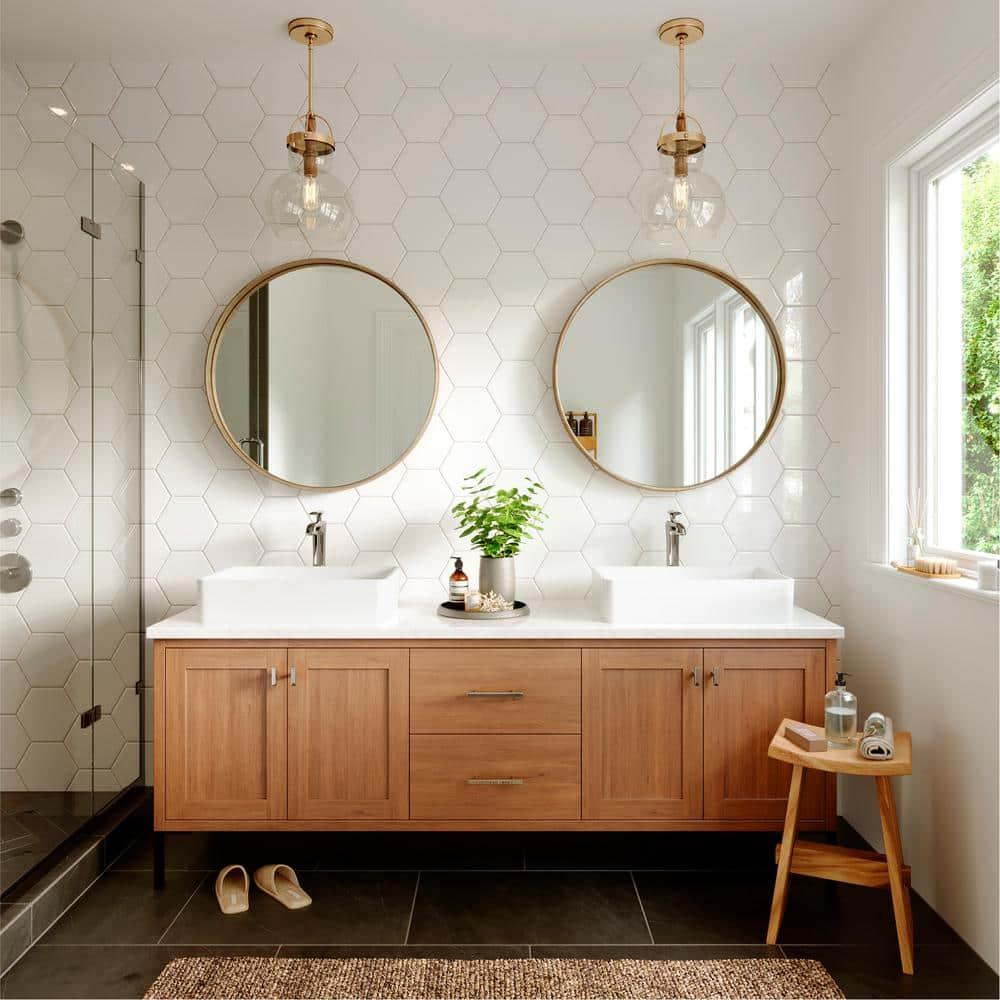 Karran Woodburn Single Handle Single Hole Vessel Bathroom Faucet With Matching Pop-up Drain