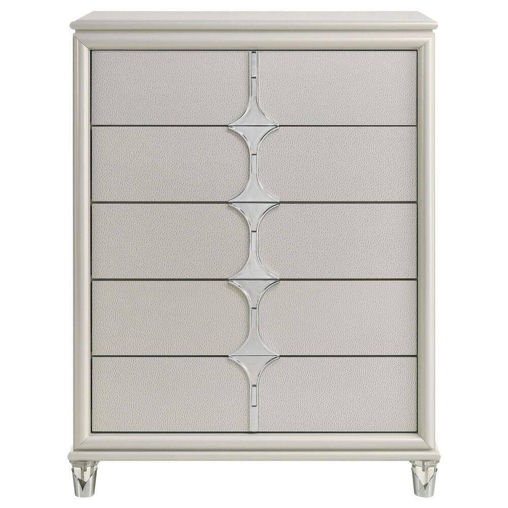 5-drawer Bedroom Chest Of Drawers Pearl White