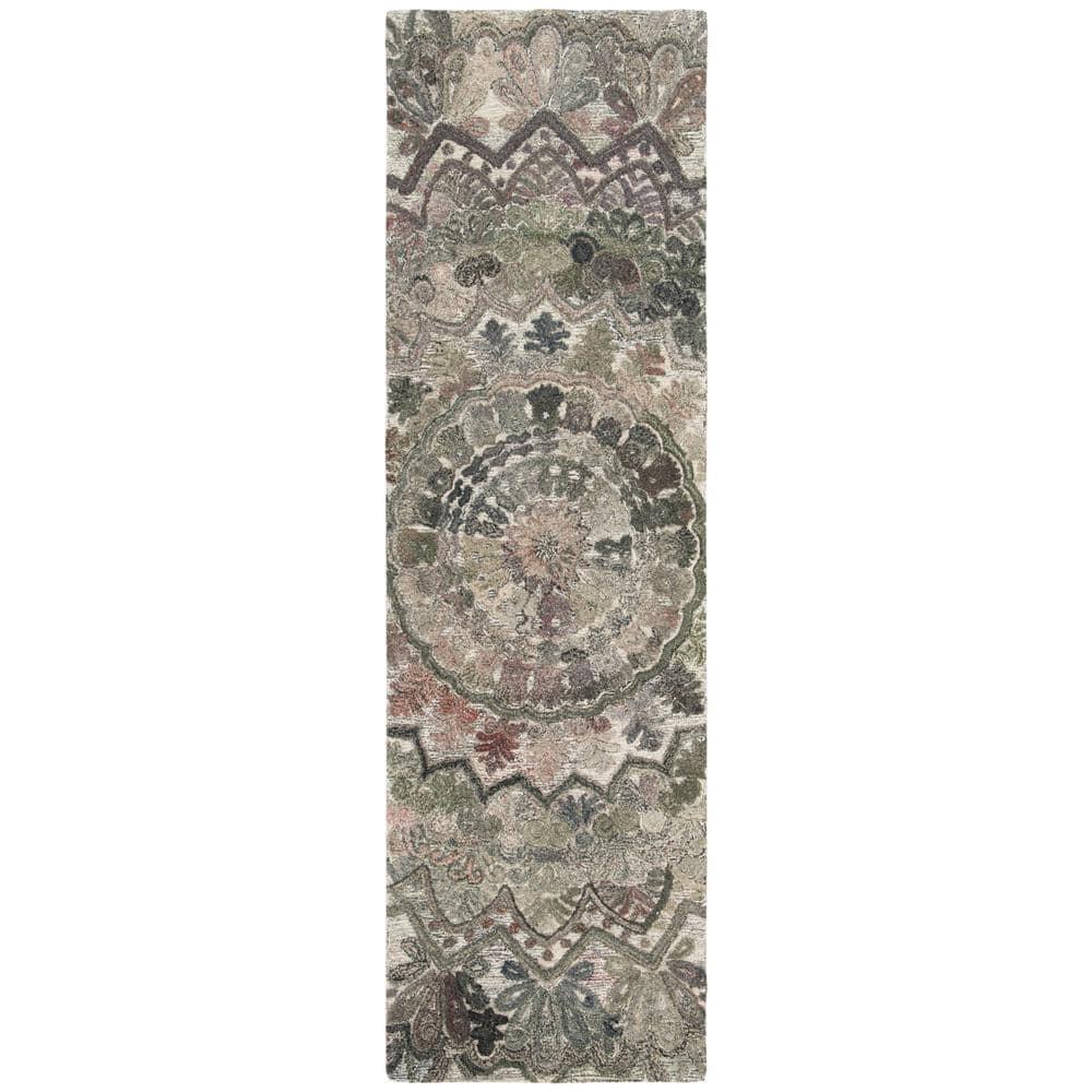 SAFAVIEH Marquee Georgiana Floral Runner Rug, Grey/Multi, 2'3" x 6'