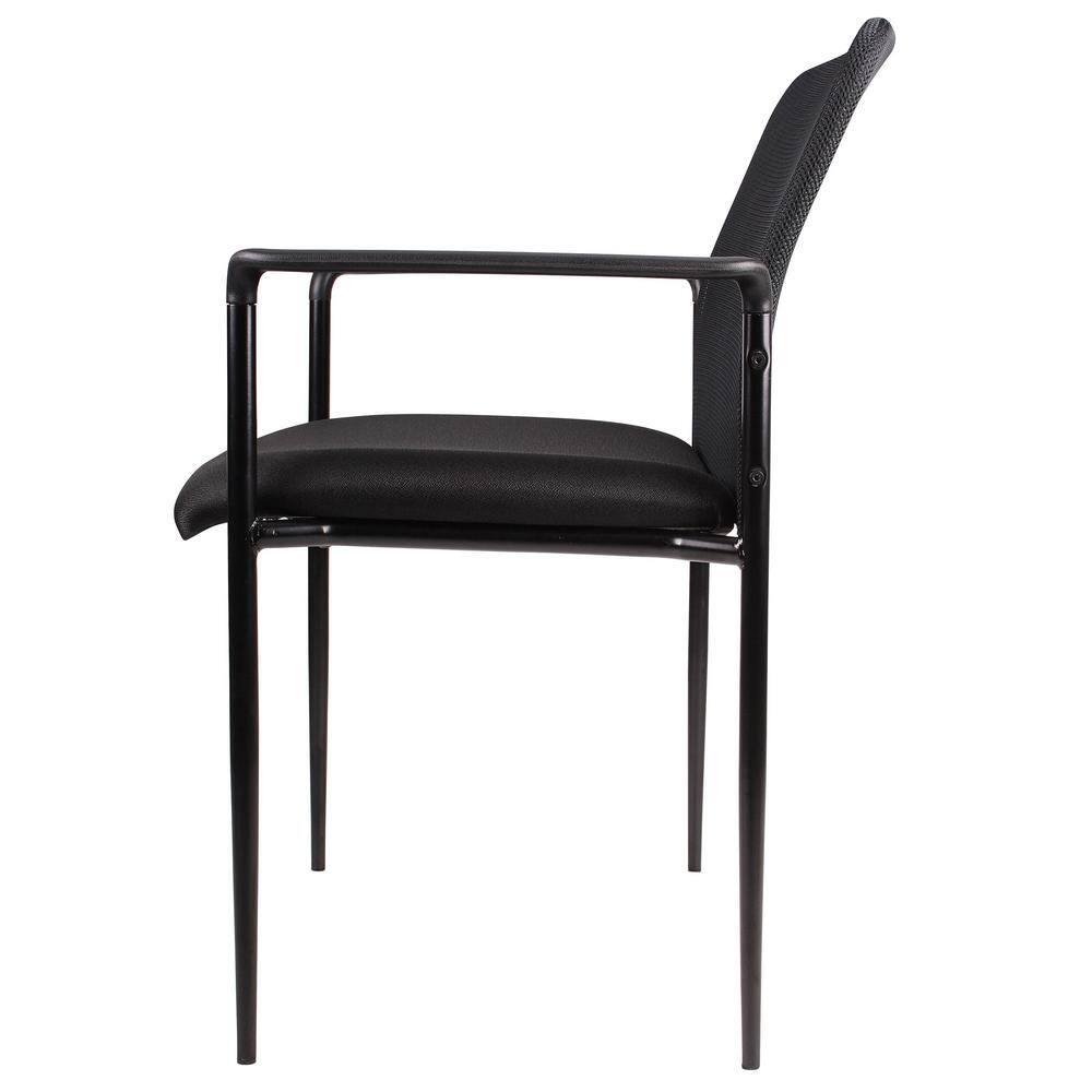 Boss Office Products Office Chair - Gray: Mesh Upholstered, Fixed Arms, Steel Legs, 275 lb Capacity