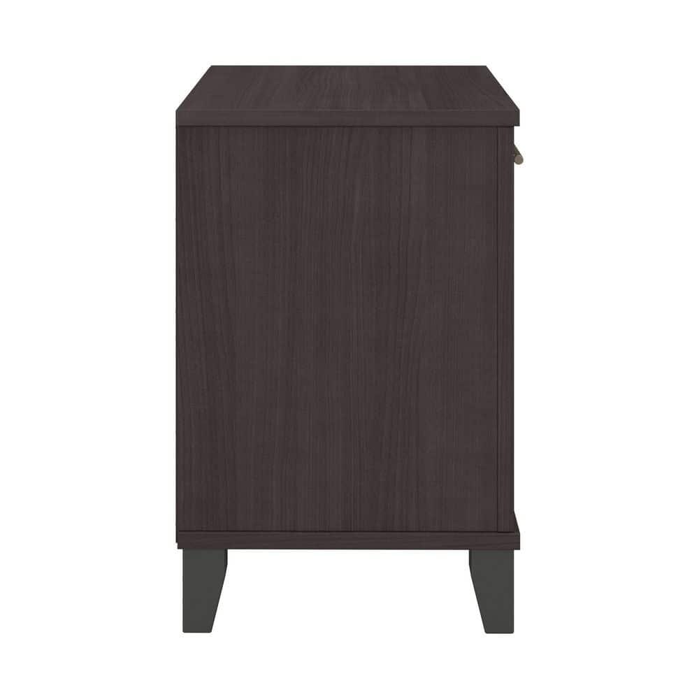 Storm Gray 24" Modern Nightstand with Drawer and Shelves